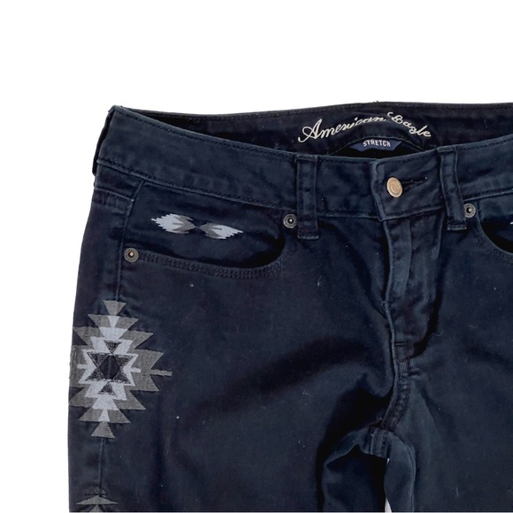 Aztec Embroidered Black Jeans - Picture 3 of 7